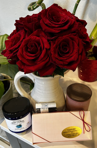 Bespoke Grand Forks/EGF Valentine's Delivery 2024--Premium (DOZEN Roses, BOX of Chippers, and MORE)